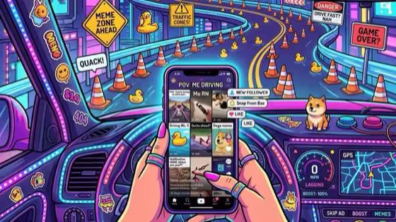 Gen Z Driving Simulator arcade poster mark