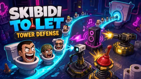Skibidi Toilet Tower Defense poster art