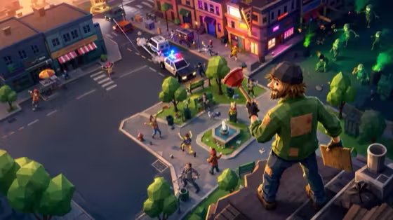 Unhoused and Unhinged low-poly city sandbox cover art