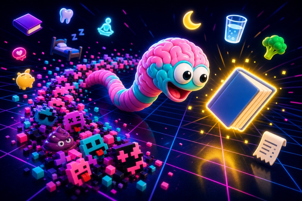 Smooth Brain Snacker brain-worm snake parody cover art